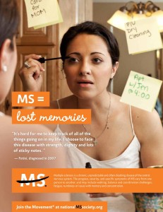 MS Society ad featuring Fotini