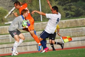 Steven as goalkeeper for the Men's Soccer Team