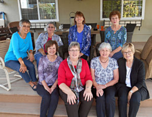 Back row, from left: Lorena Quenzer Fast, Sandy VanFossen Penner, Susan Knight Birge and Gloria Prieb Enns. Front row, from left: Phyllis Olson Manke, Dorothy Regier Harper, Letha Reimer Sellars and Sharon Toews Klassen