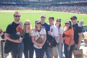 At a SF Giants vs. Minnesota Twins game (notice Dave's jersey), 2014